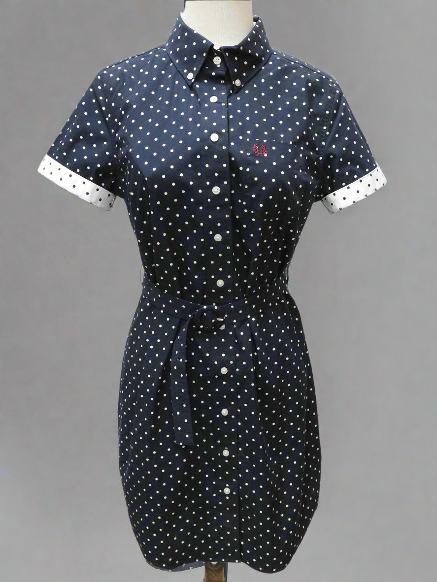 Polka Dot Shirt Dress (blue)