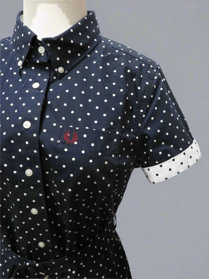 Polka Dot Shirt Dress (blue)