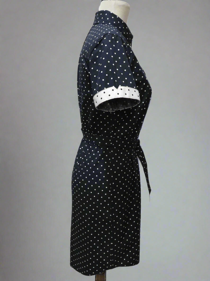 Polka Dot Shirt Dress (blue)