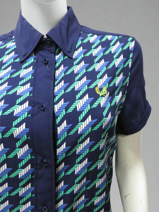 Fred Perry Graphic Houndstooth Shirt Dress