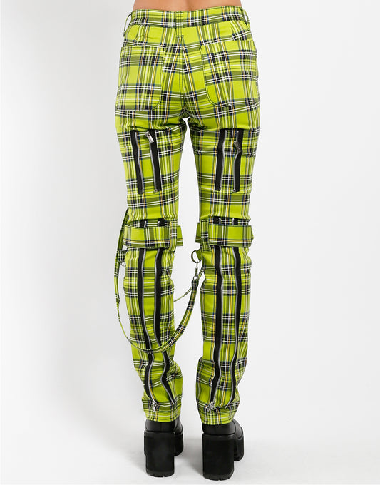 LIME PLAID BONDAGE PANT