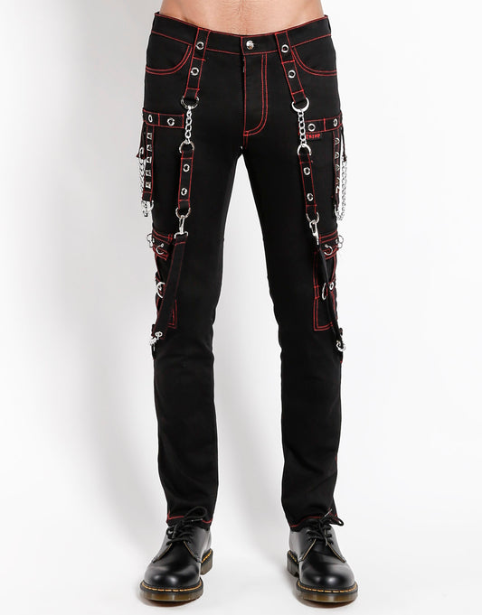 NO EXCUSE PANT , BLK/RED STITCH