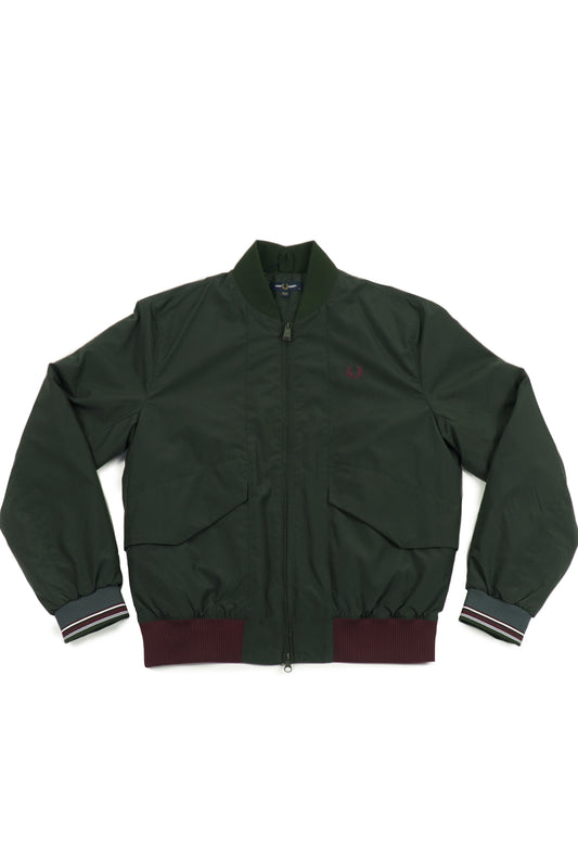 HUNTING GREEN QUILTED BOMBER JACKET