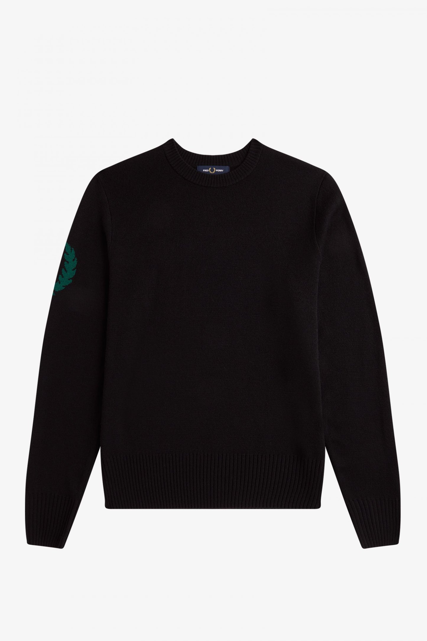 BLACK LAUREL WREATH JACQUARD CREW