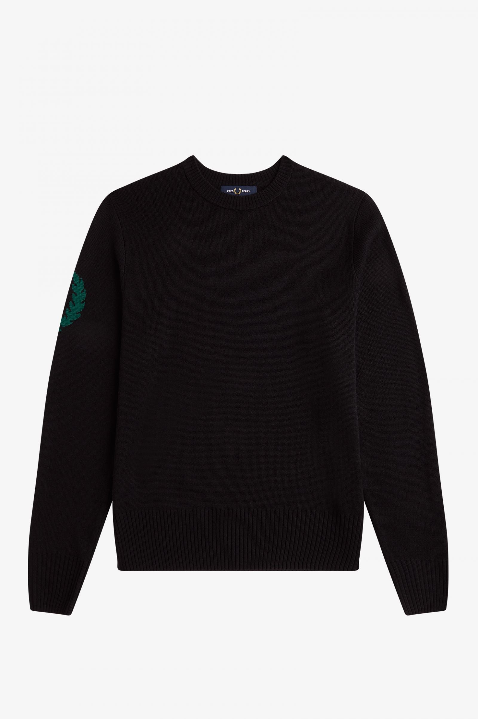 BLACK LAUREL WREATH JACQUARD CREW