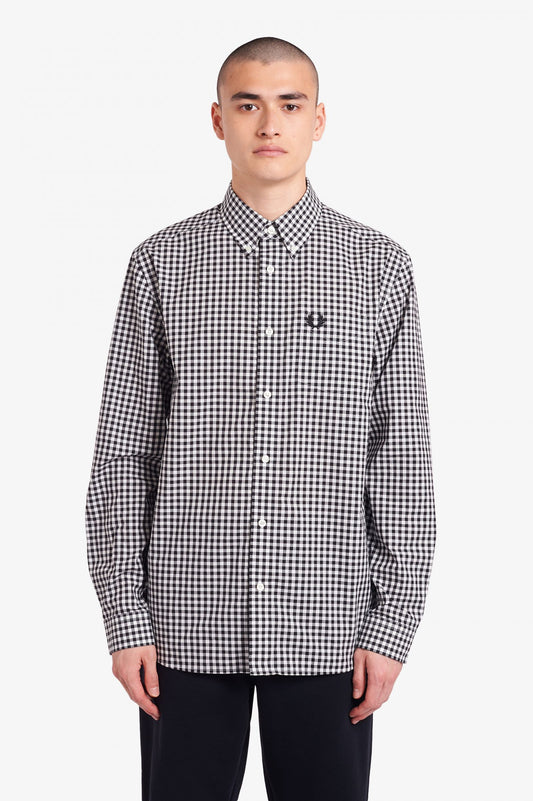 BLACK GINGAM LONG SLEEVE SHIRT