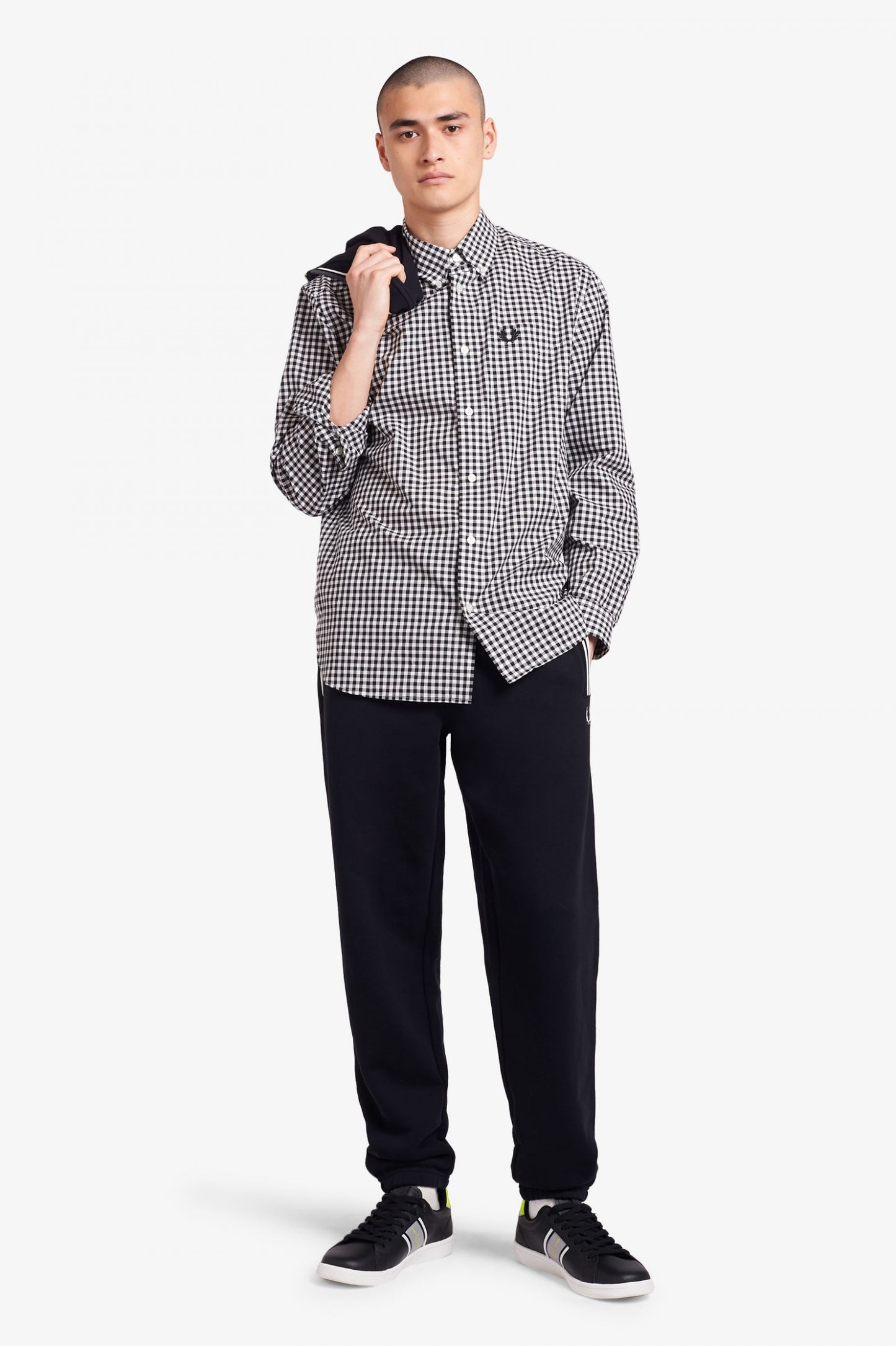 BLACK GINGAM LONG SLEEVE SHIRT