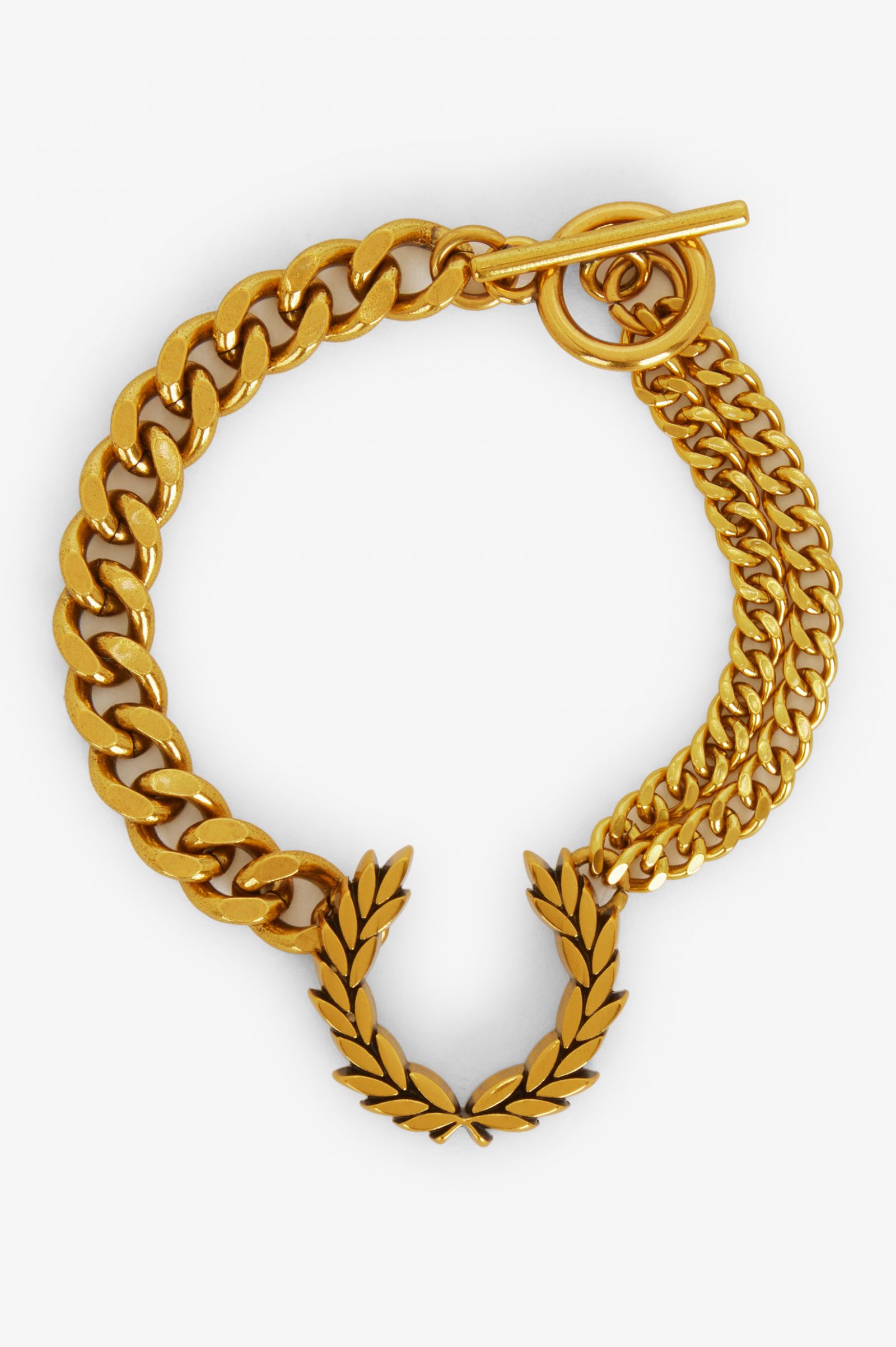 Double Chain Laurel Wreath Bracelet-