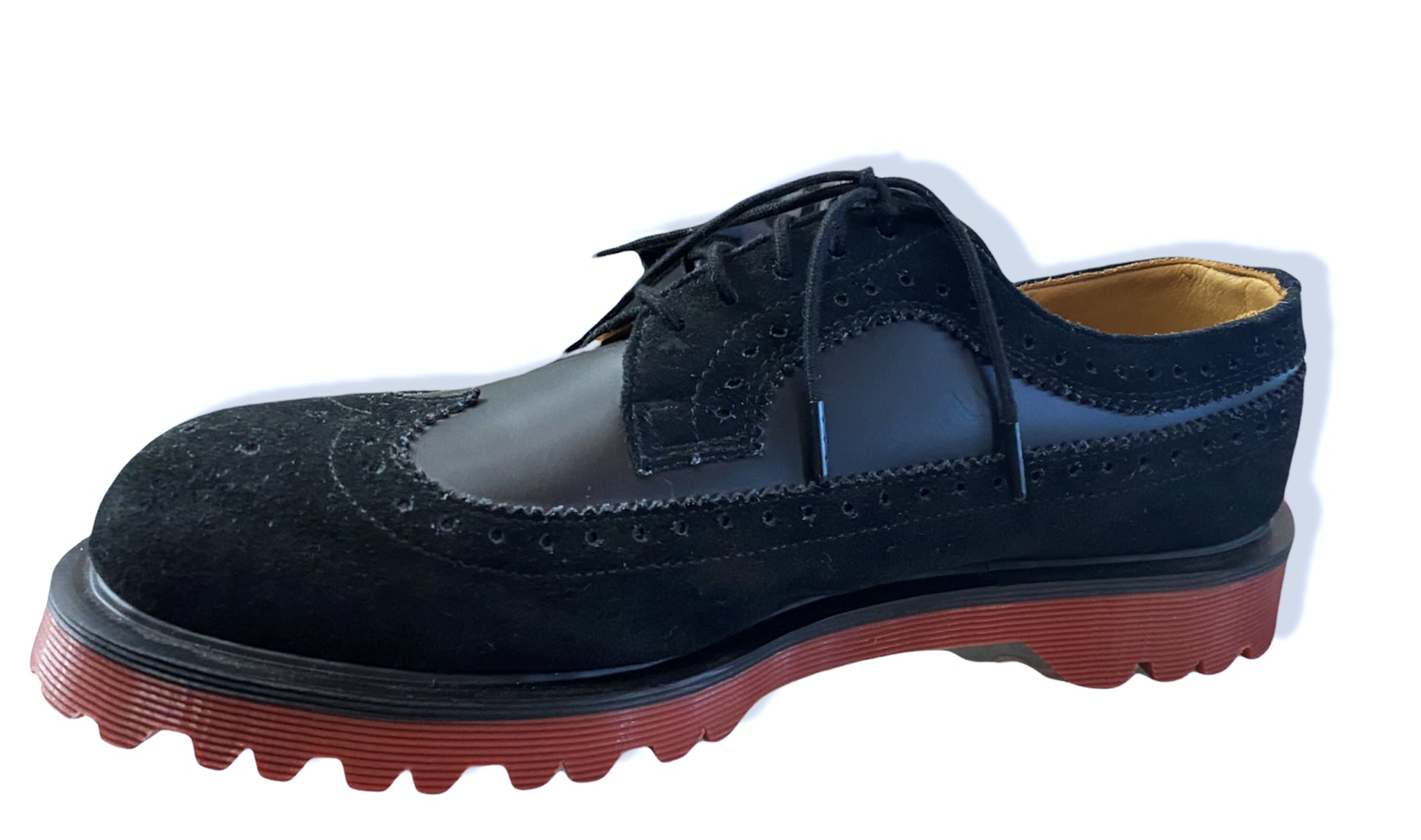3989 BLACK HI SUEDE WP/WHITNEY RED SOLE OXFORD