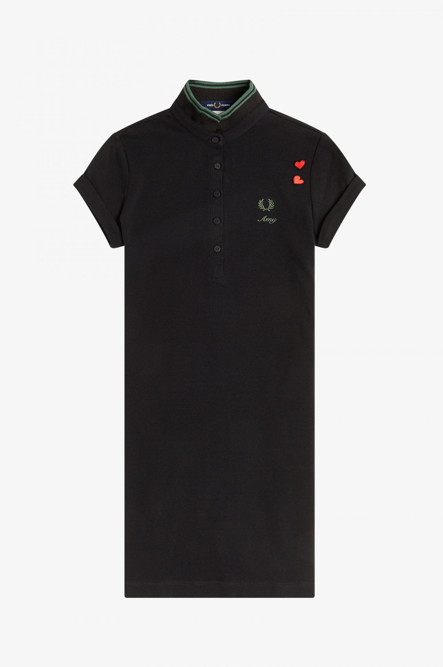 BLACK PIQUE SHIRT DRESS