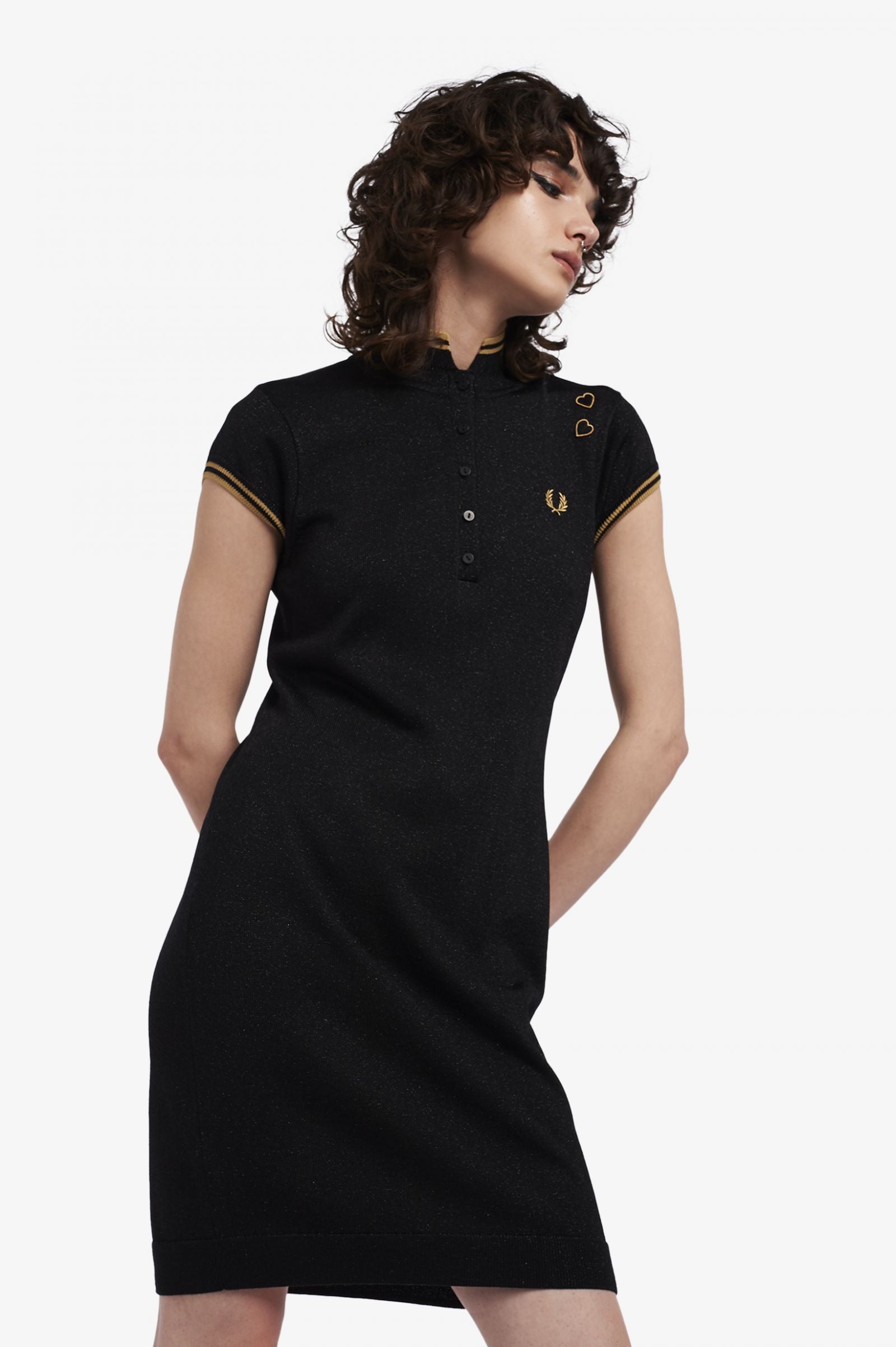 black metallic knit dress The Daniella Metallic Knit Mini Dress