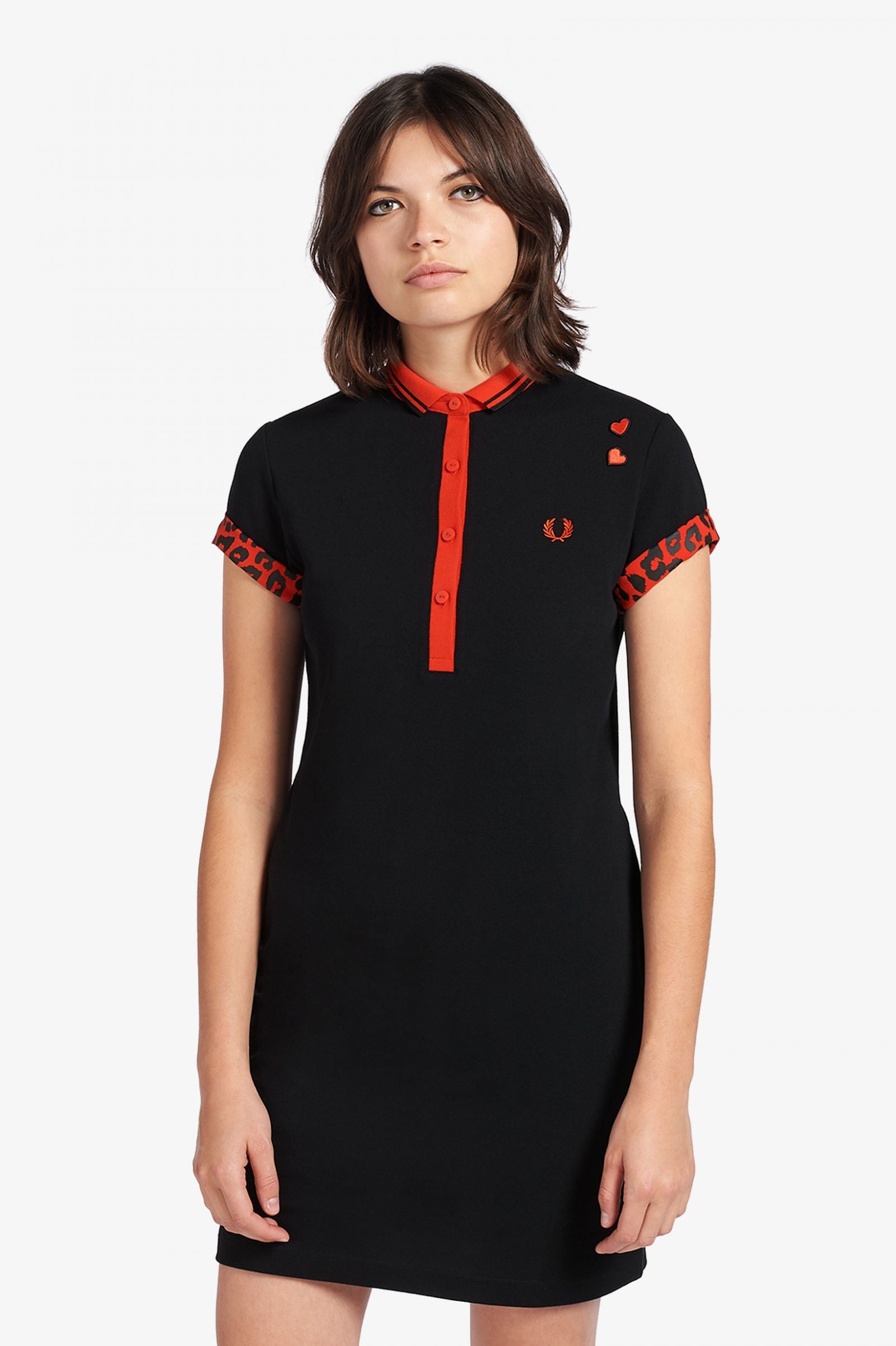 AMY WINEHOUSE TIPPED PIQUE LEOPARD DRESS