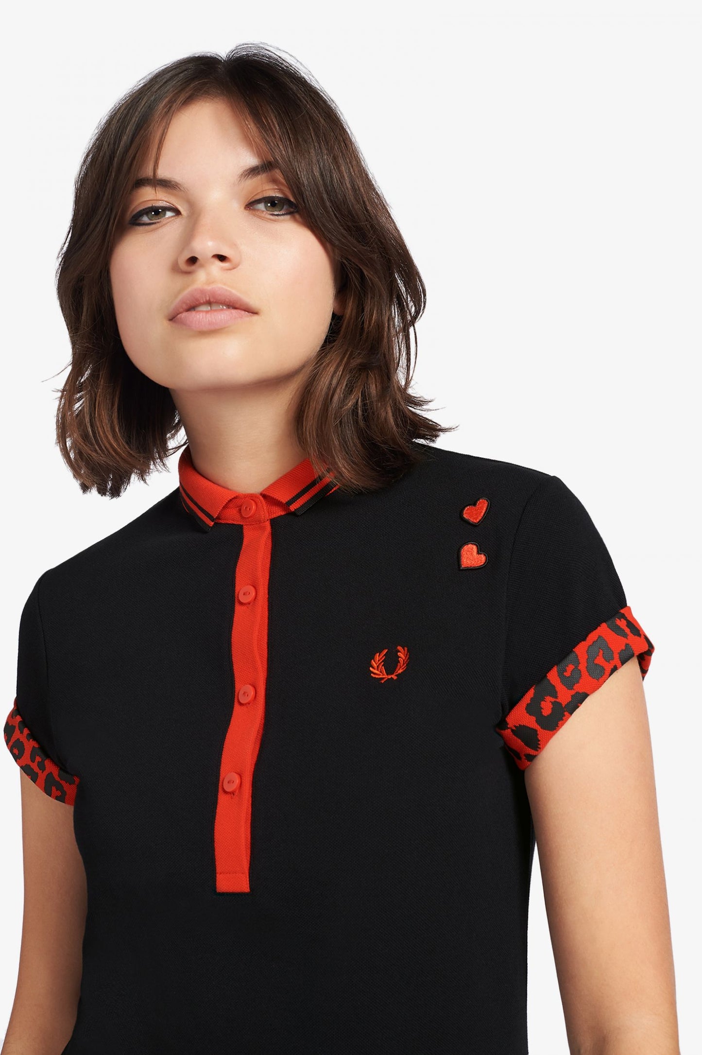 AMY WINEHOUSE TIPPED PIQUE LEOPARD DRESS