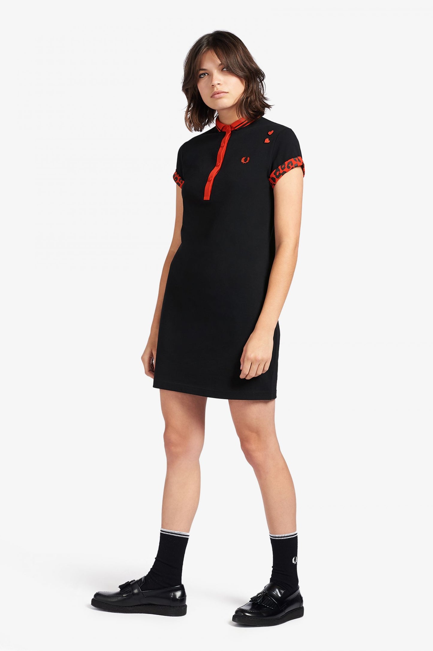 AMY WINEHOUSE TIPPED PIQUE LEOPARD DRESS
