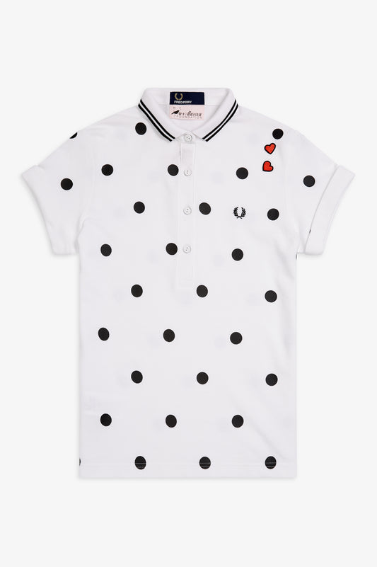 Amy Winehouse Polka Dot Polo (white)