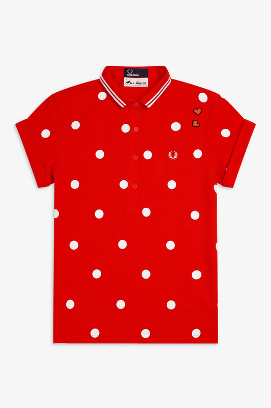 Amy Winehouse Polka Dot Polo (lipstick red)