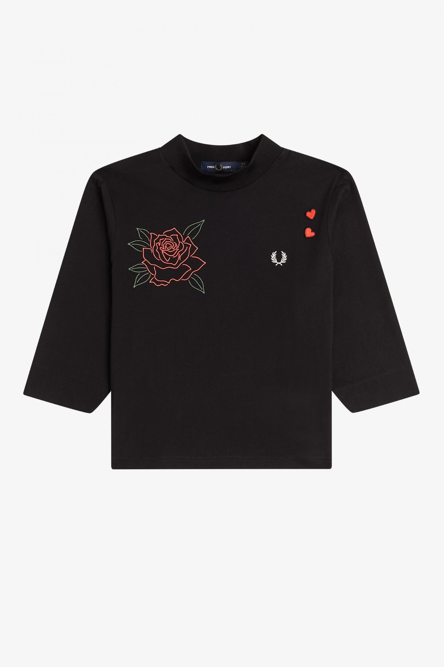 EMBROIDERED HIGH NECK T-SHIRT