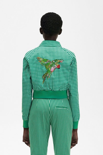 Embroidered Gingham Jacket