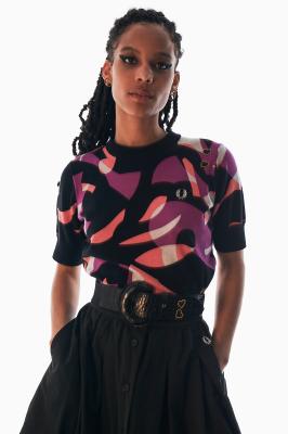 AMY WINEHOUSE ABSTRACT SHORT SLEEVE JUMPER