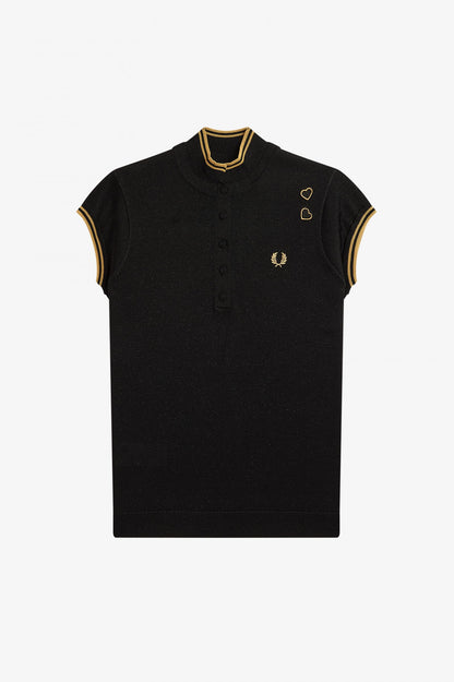 Fred Perry X Amy Winehouse Metallic Knitted Shirt