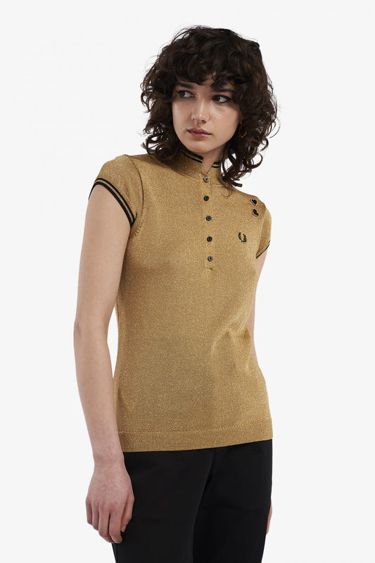 Fred Perry X Amy Winehouse Metallic Knitted Shirt