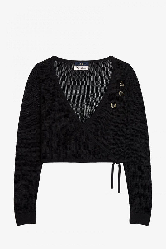 Open-Knit Wrap Cardigan