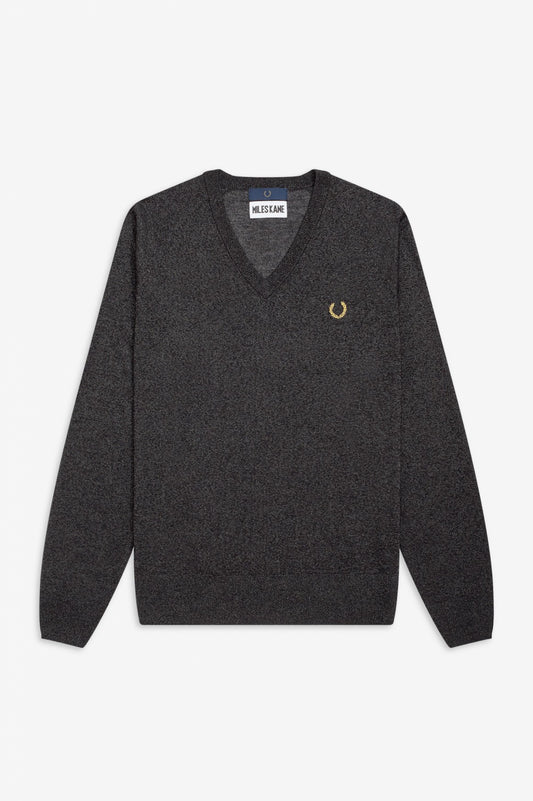 Miles Cain V-neck Jumper (gunmetal)