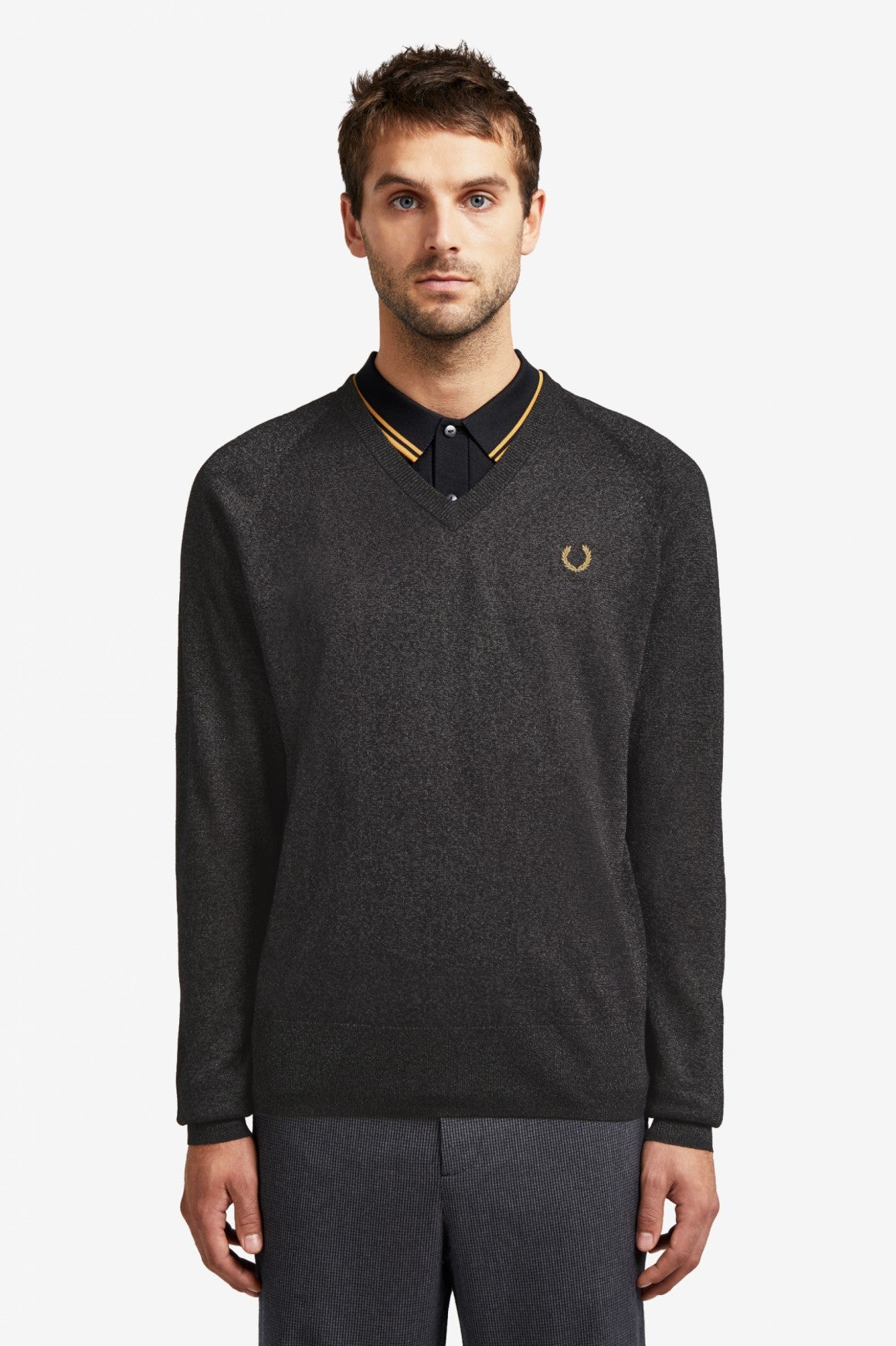 Miles Cain V-neck Jumper (gunmetal)
