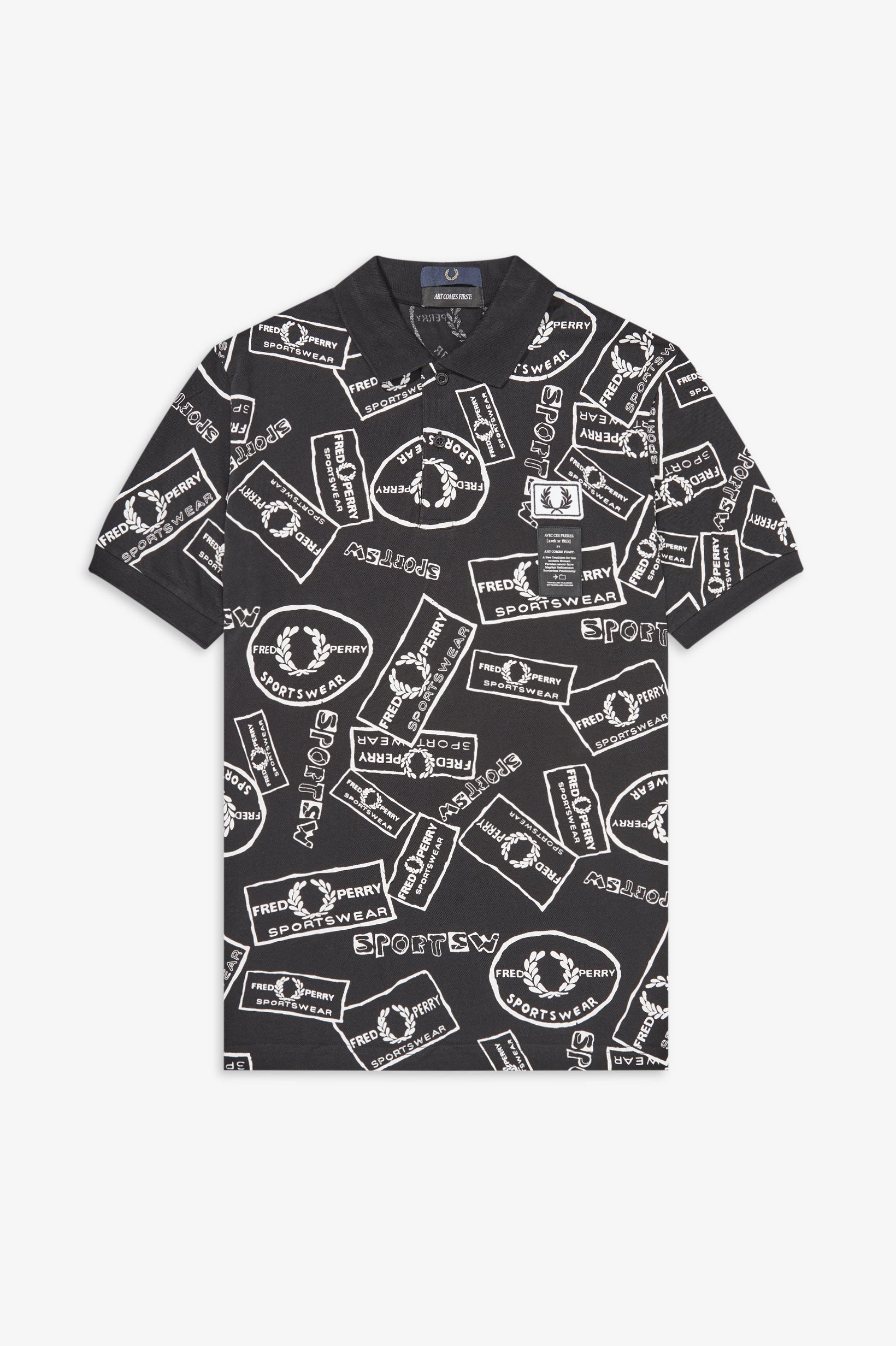 Fred Perry X Art Comes First Multi Print Polo Shirt