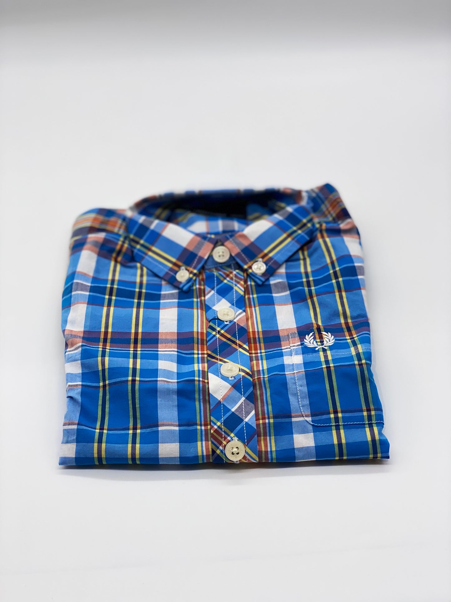 KIDS PRINCE BLUE POPLIN MADRAS CHECK SHIRT