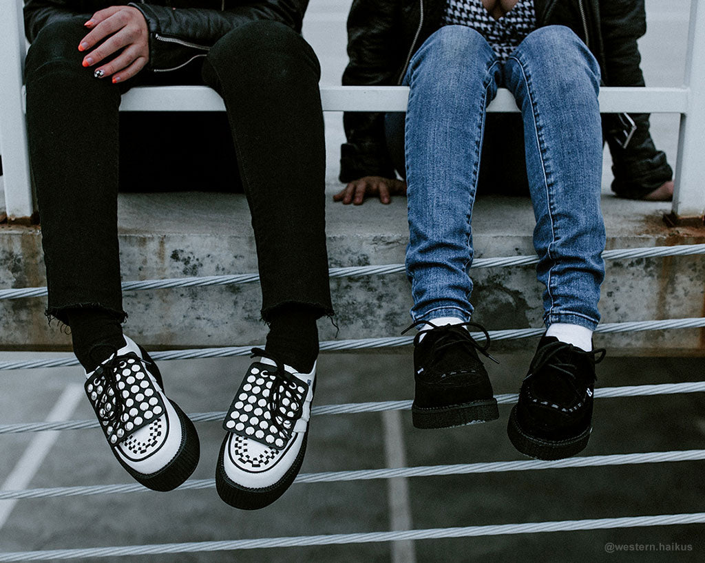 T.U.K BLACK TIE SUEDE POINTED CREEPER