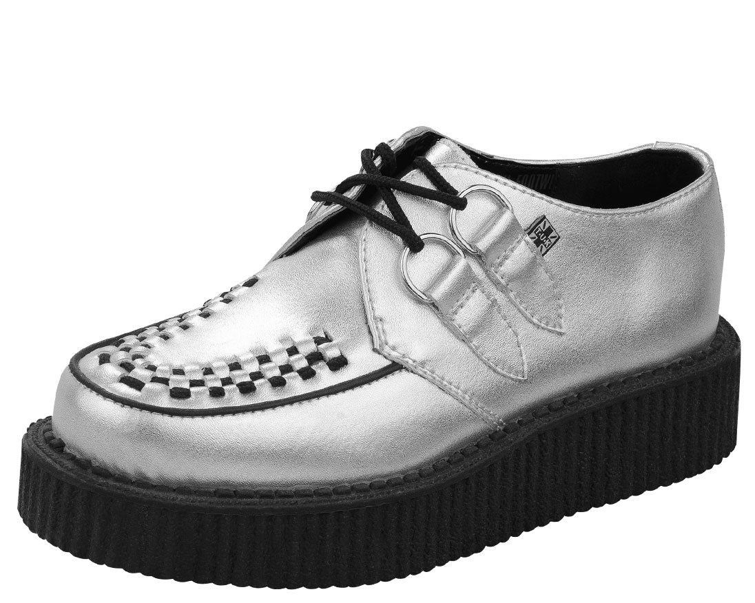 T.U.K Silver Metallic Round Viva Low Creeper – Posers Hollywood display picture 2