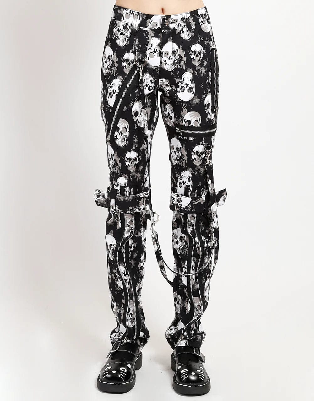 パンツ TRIPPNYC Skull Bondage Pants Black S Tripp Nyc Bondage Pant Skull – Posers Hollywood