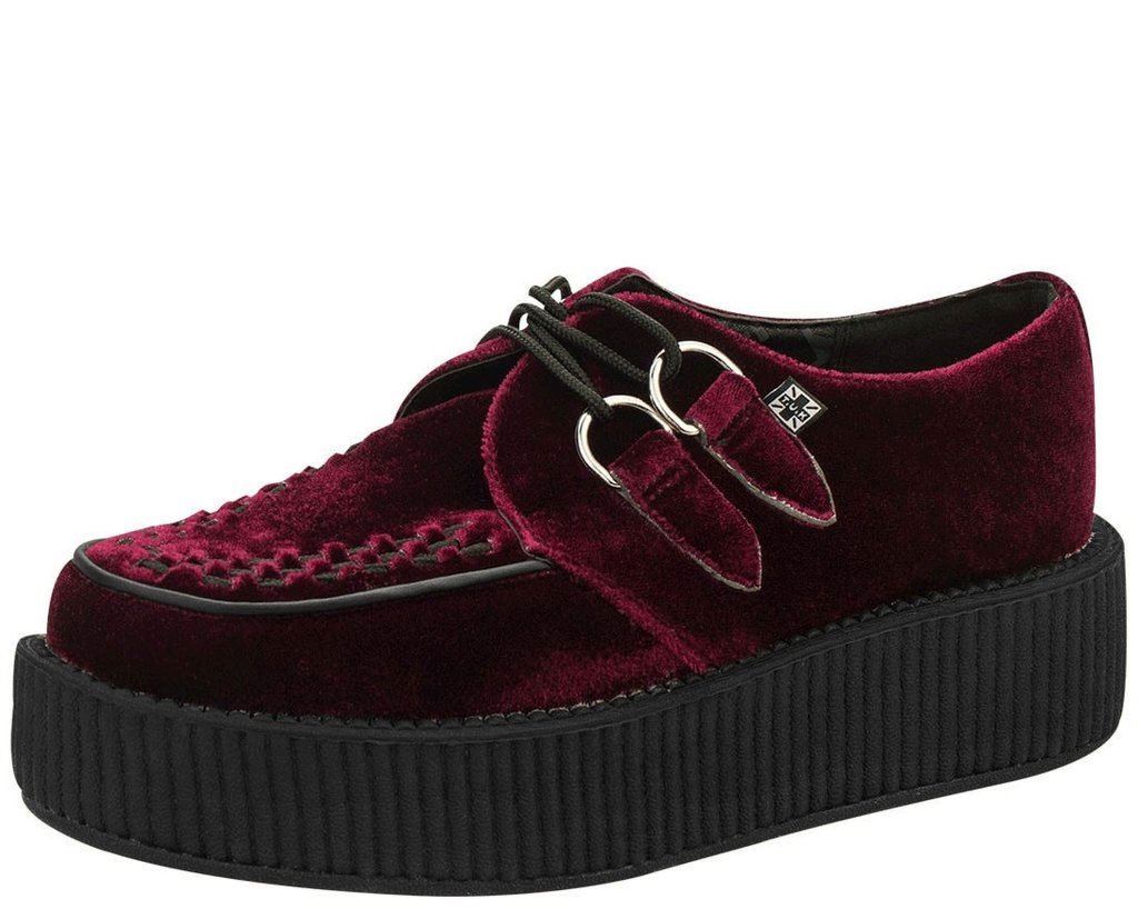 T.U.K BURGUNDY VELVET VIVA MONDO CREEPER