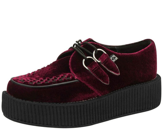 T.U.K BURGUNDY VELVET VIVA MONDO CREEPER