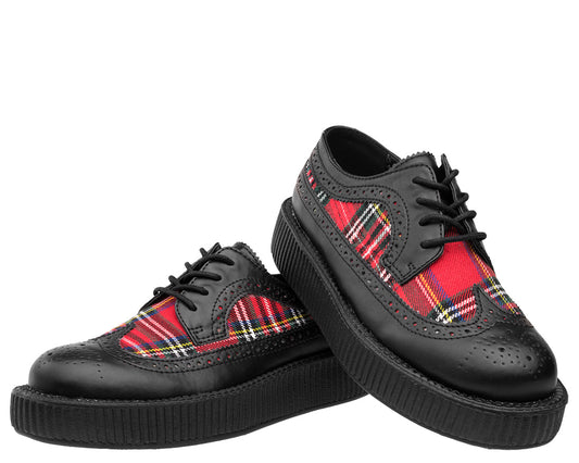 T.U.K BLACK/PLAID WINGTIP VIVA LOW CREEPER