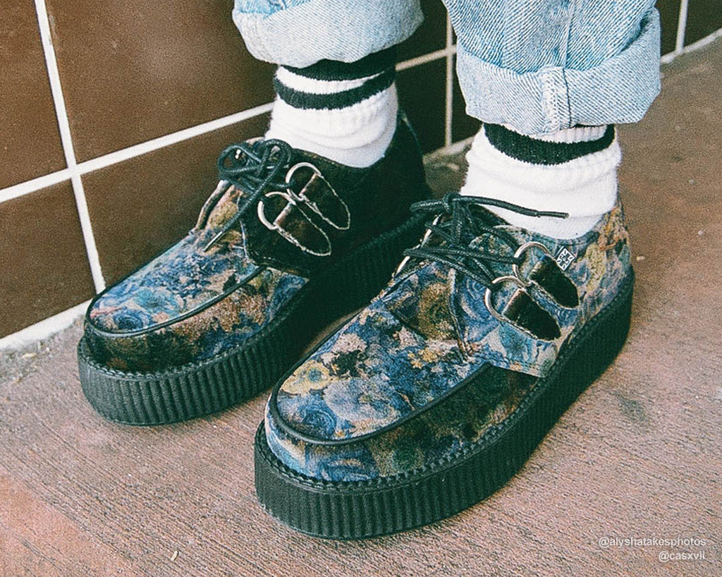 T.U.K DARK FLORAL VELVET VIVA MONDO CREEPER