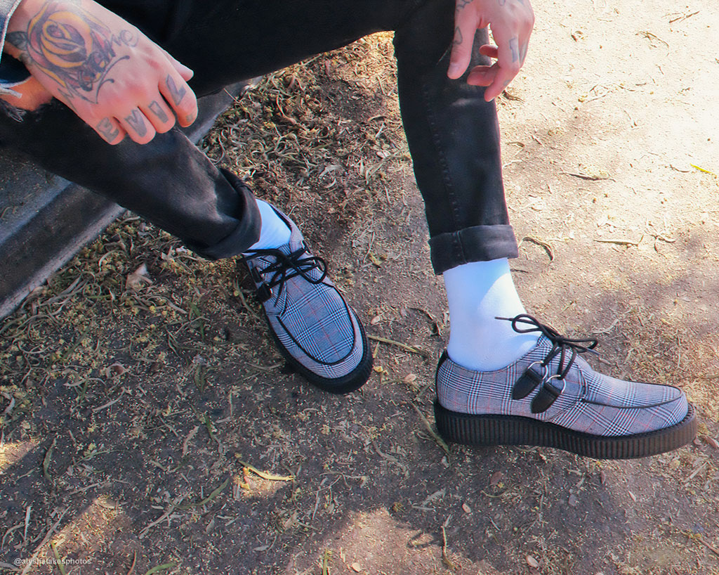 T.U.K B/W/R PLAID VIVA LOW CREEPER