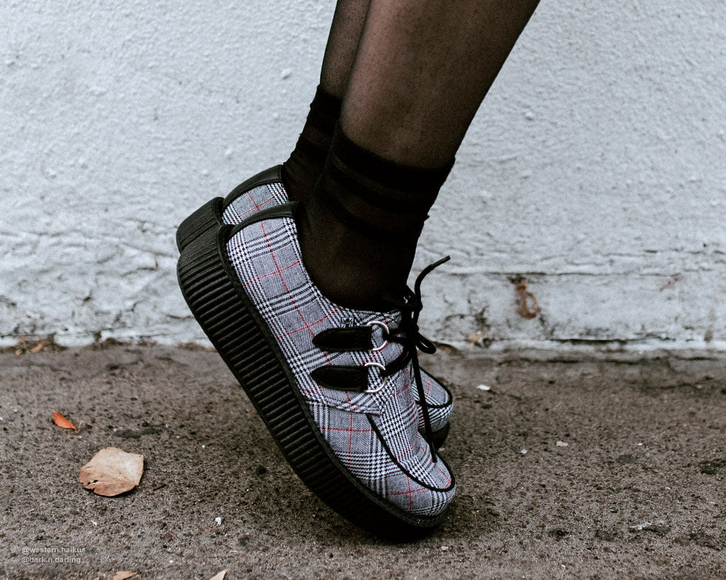 T.U.K B/W/R PLAID VIVA LOW CREEPER