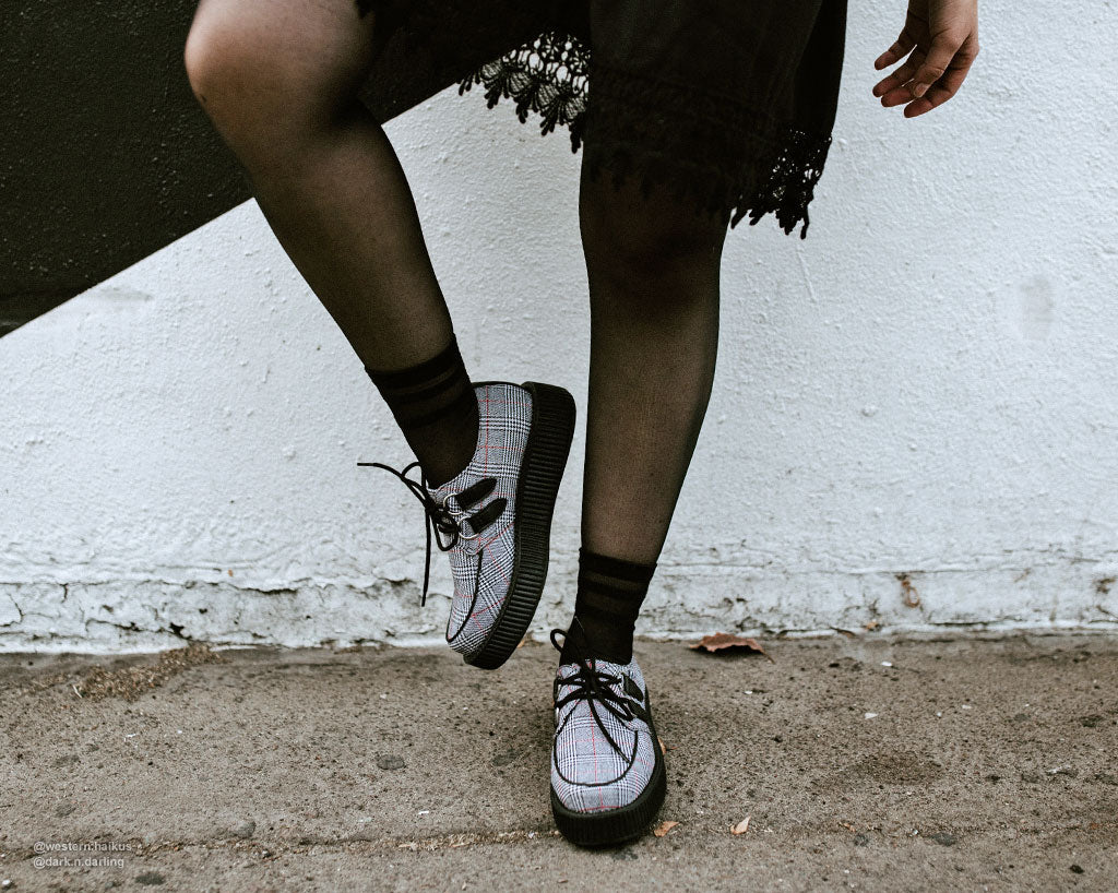 T.U.K B/W/R PLAID VIVA LOW CREEPER