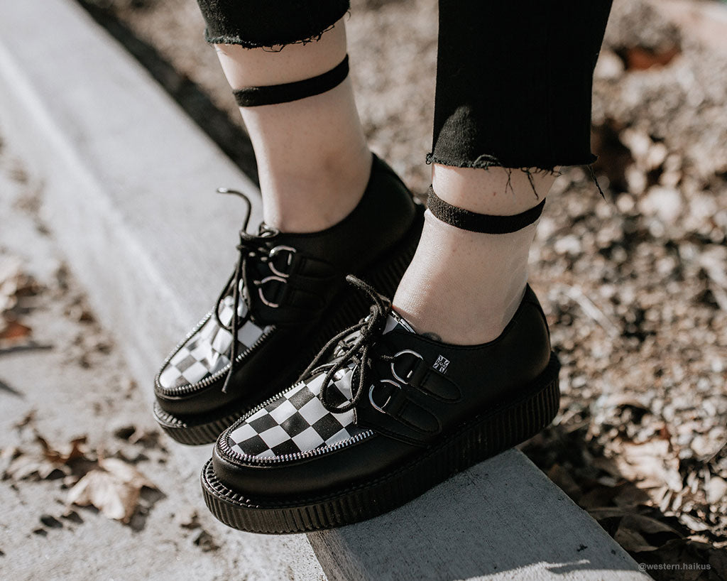 T.U.K BLACK TUKSKIN/BW CHECK VIVA LOW CREEPER