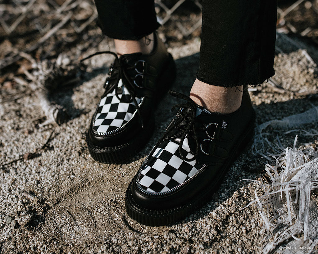 T.U.K BLACK TUKSKIN/BW CHECK VIVA LOW CREEPER