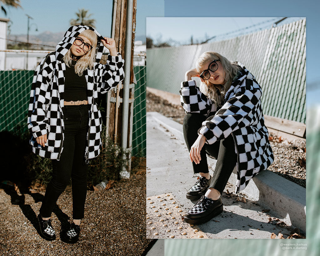T.U.K B/W/R PLAID VIVA LOW CREEPER