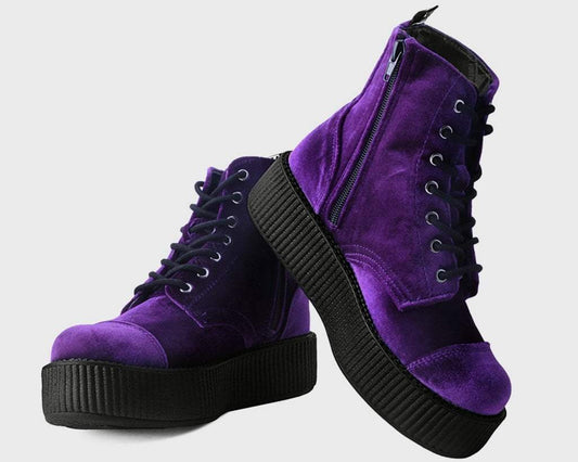 T.U.K VIOLET VELVET 7 EYE MONDO BOOT