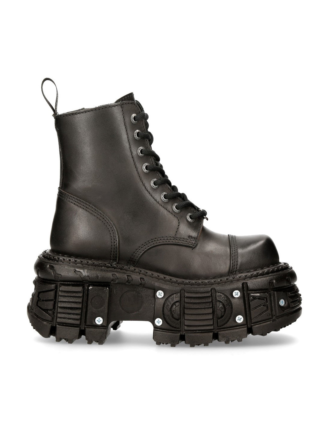 NEW ROCK ANKLE BOOT BLACK IMPERFECT WITH LACES M-TANK083-C1
