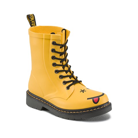 DRENCH MATT YELLOW ACID SMILEY RUBBER BOOT