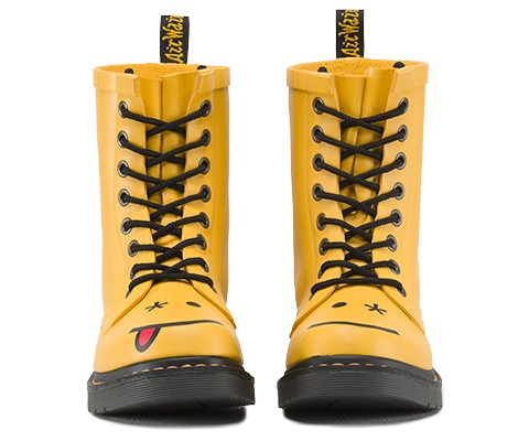 DRENCH MATT YELLOW ACID SMILEY RUBBER BOOT