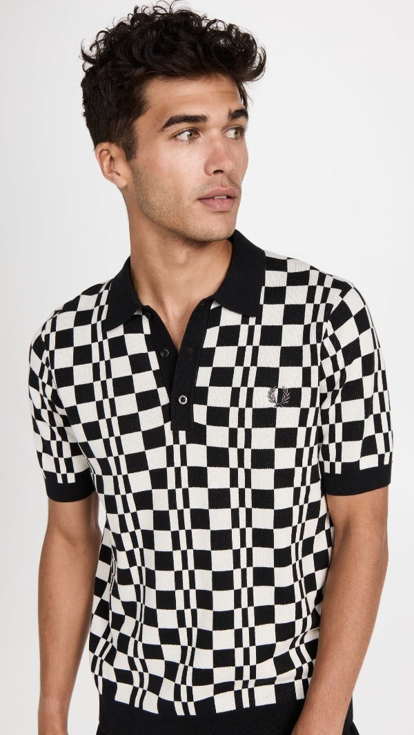 Fred perry 2025 houndstooth knitted shirt