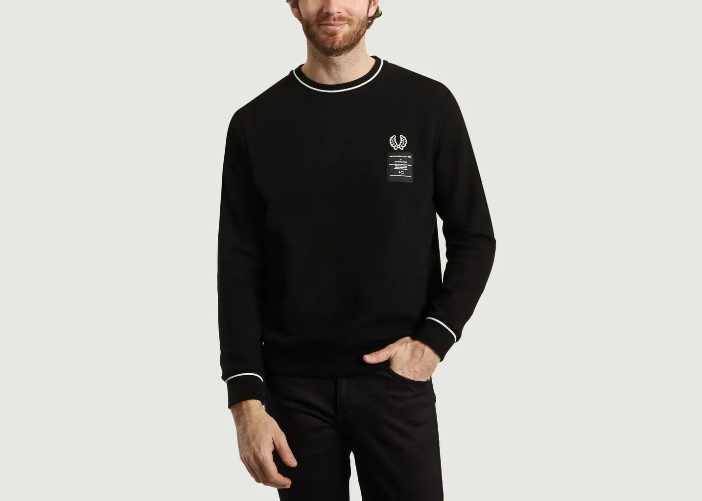 BLACK ACF PIQUE SWEATSHIRT