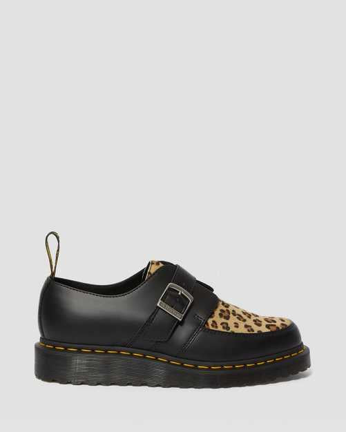 RAMSEY MONK BLACK+MEDIUM LEOPARD SMOOTH/HAIR ON SHOE